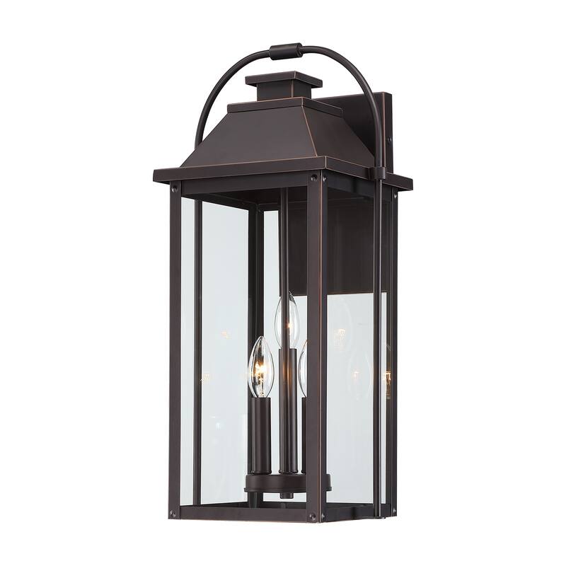 Brits Outdoor Wall Lantern Sconce Light - 22.5in-3 light sockets - Bronze