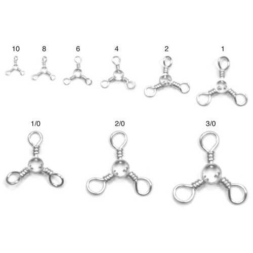 Eagle Claw Swivel-Brass 3-Way 12ct/12pk Size 1/0
