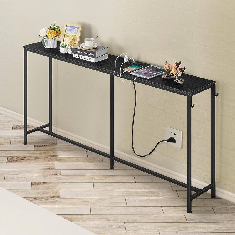 63 inch Console Table with Charging Station