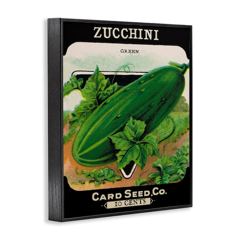 Stupell Vintage Garden Zucchini Framed Giclee Art Design By Lil' Rue