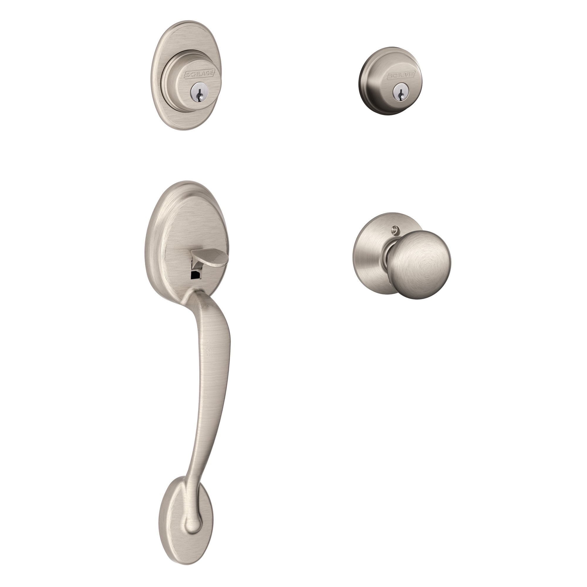 Schlage Plymouth Double Cylinder Handleset with Plymouth Interior Knob  Bed Bath  Beyond 16081020