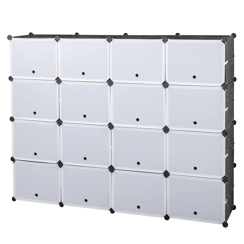 8-Tier Portable 64 Pair Shoe Rack Organizer - Black