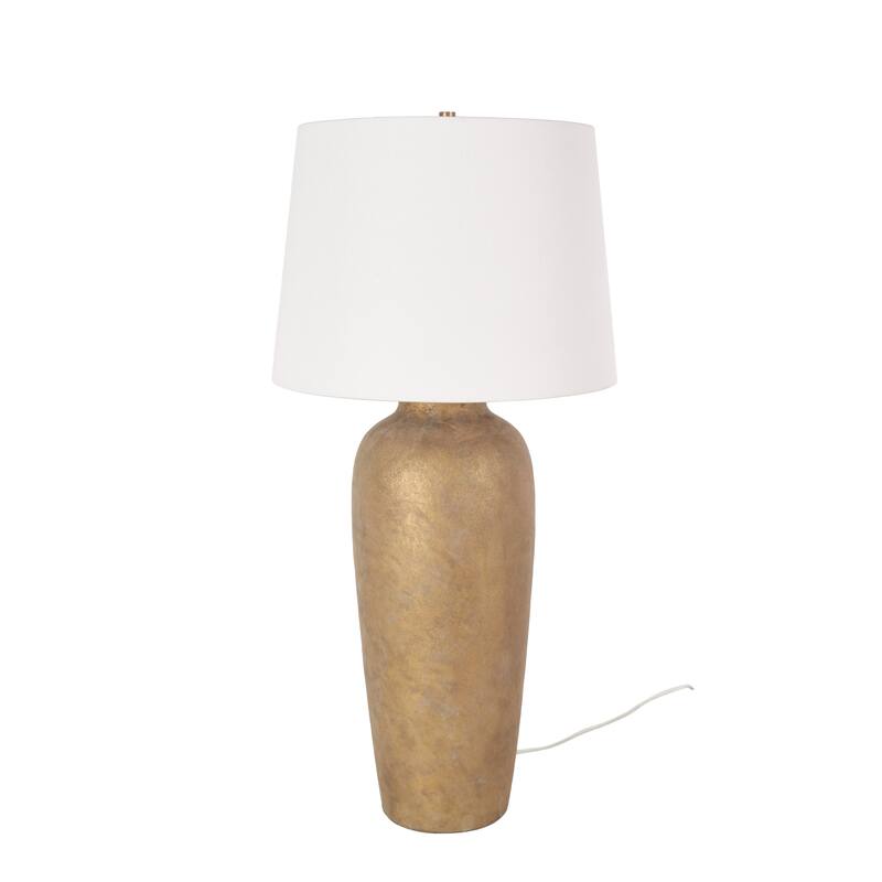 Light Brown, Black or Brown Ceramic Tall Distressed Antique Style Textured Room Table Lamp with Cream Linen Shade