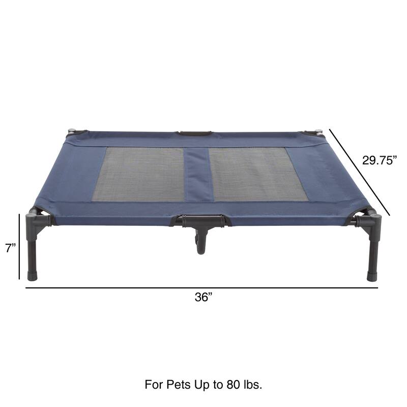 Petmaker Steel Frame Elevated Dog Bed with Non-Slip Feet - Indoor/Outdoor Puppy Cot for Pets