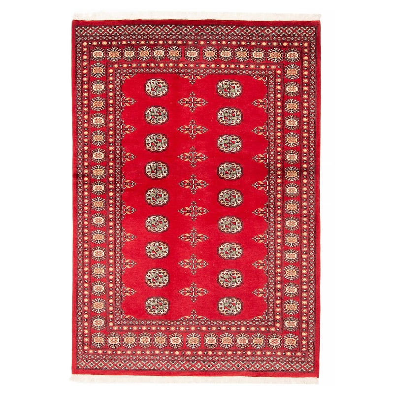 ECARPETGALLERY Hand-knotted Peshawar Bokhara Red Wool Rug - 4'7 x 6'8 - 4'7 x 6'8 - Red