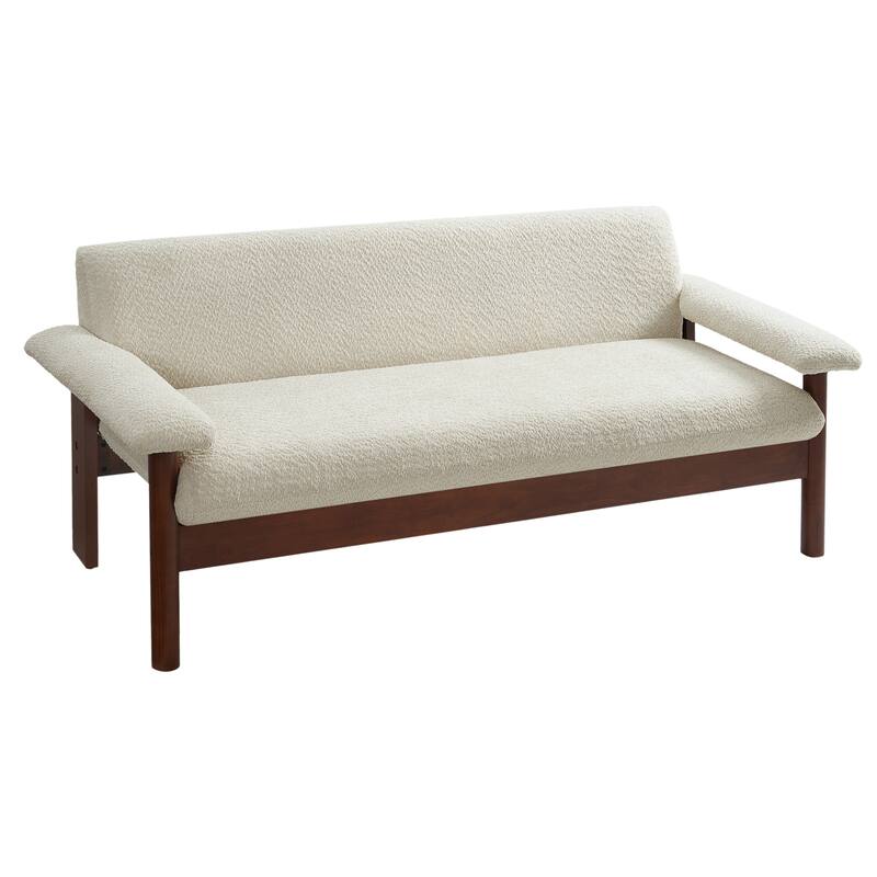 Christopher Knight Home - Arlo Modern Upholstered 2-Seater Loveseat with Armrest Pillows and Rubberwood Frame