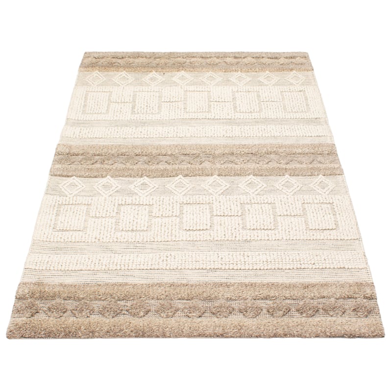 ECARPETGALLERY Braid weave Sienna Cream Wool Rug - 5'0 x 4'10