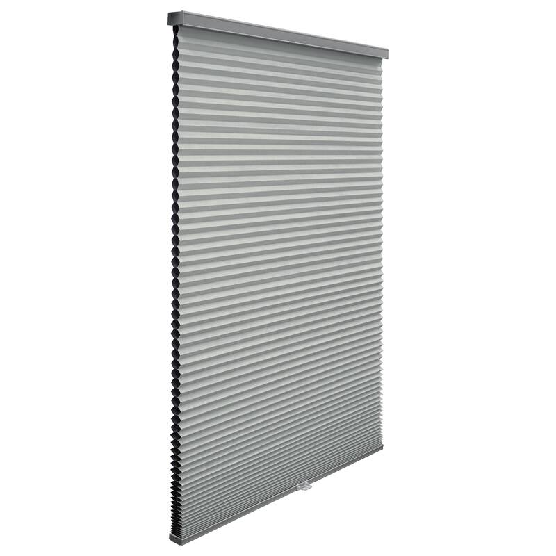 BlindsAvenue Custom 3/4" Pleat, Cordless Cellular Shades, Color Pale Gray, Blackout Fabric