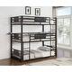 preview thumbnail 15 of 20, Rogen Dark Bronze Metal Frame Triple Bunk Bed