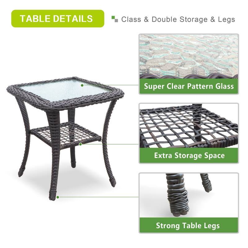360-Degree Patio Wicker Swivel Rocker Chairs Set