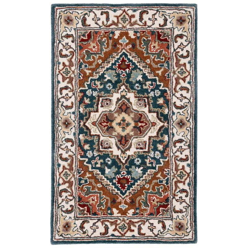SAFAVIEH Handmade Heritage Asia Traditional Oriental Wool Rug - 2'3" x 4' - Dark Green/Brown