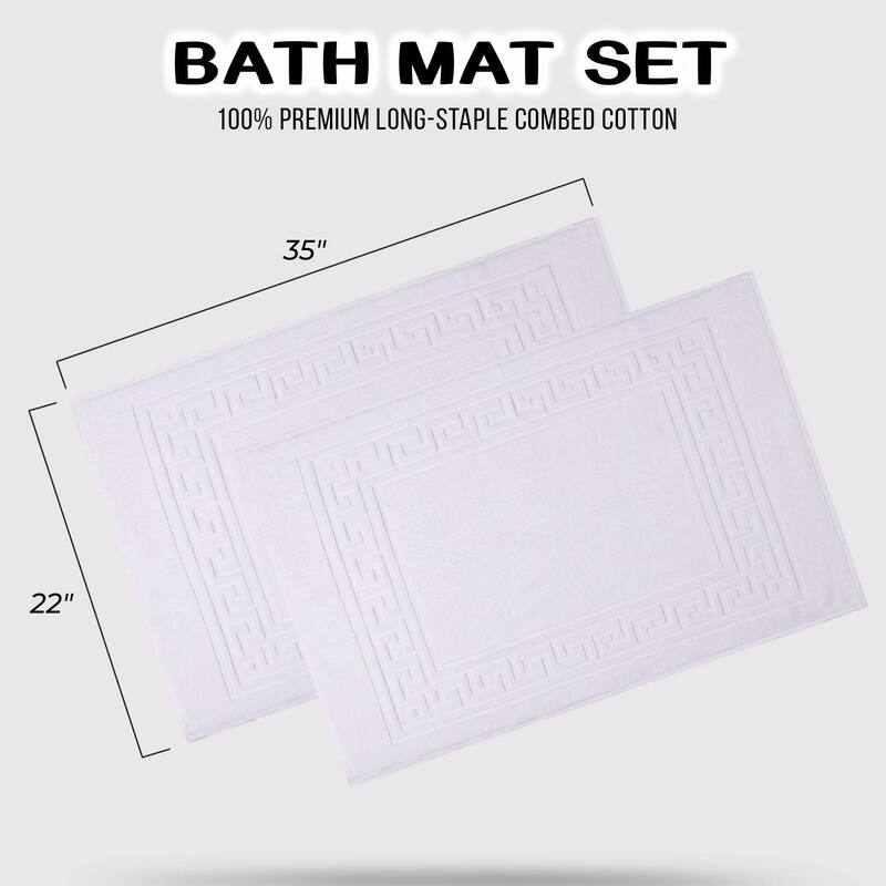 Superior Plush & Absorbent 900 GSM Cotton Bath Mat - (Set of 2)
