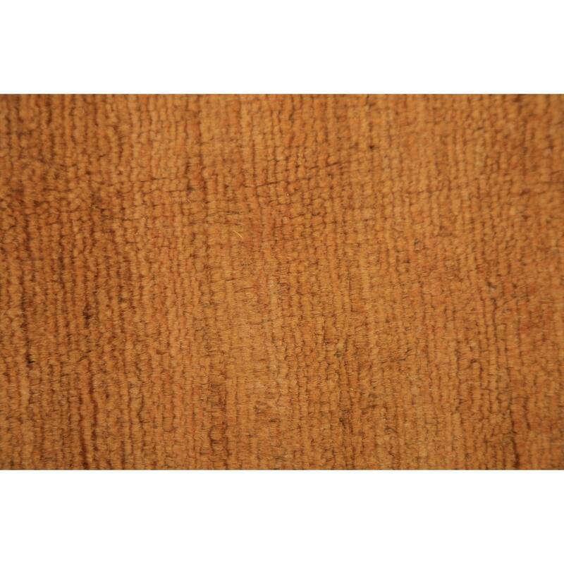 Yellow Gold Modern Gabbeh Oriental Area Rug Handmade Wool Carpet - 8'3" x 9'11"