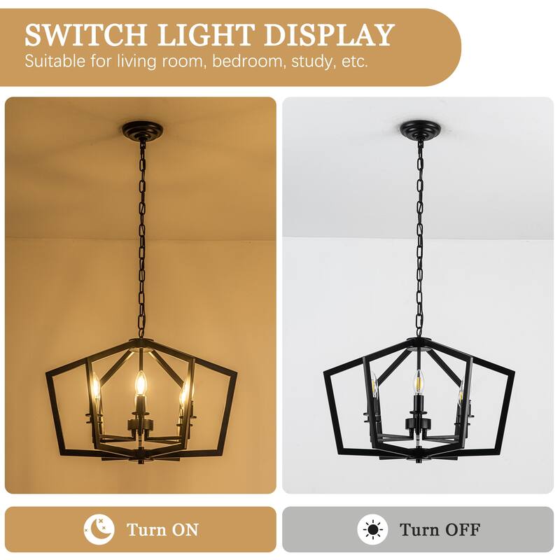 6-Light Classic Candlestick Hanging Linear Chandelier Lighting for Kitchen Island