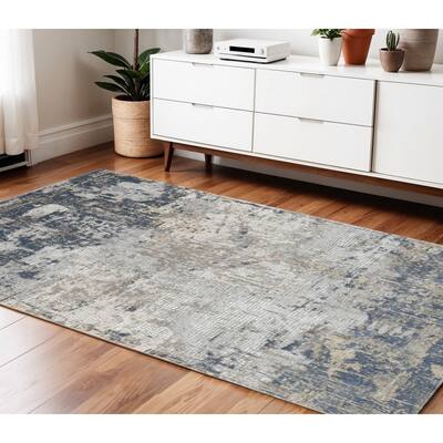 HomeRoots Abstract Contemporary Rectangle Area Rug