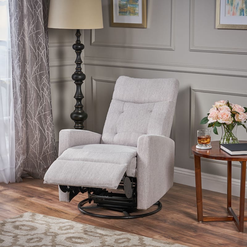 Contemporary Push‑Back Swivel Glider Recliner Chair