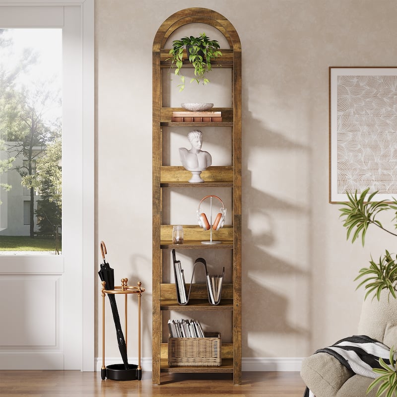 6-Tier Bookshelf, 71 Inches Tall Freestanding Bookcase