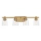 preview thumbnail 1 of 8, Maxim 21384 Cubos 4 Light 8" Tall Wall Sconce Natural Aged Brass