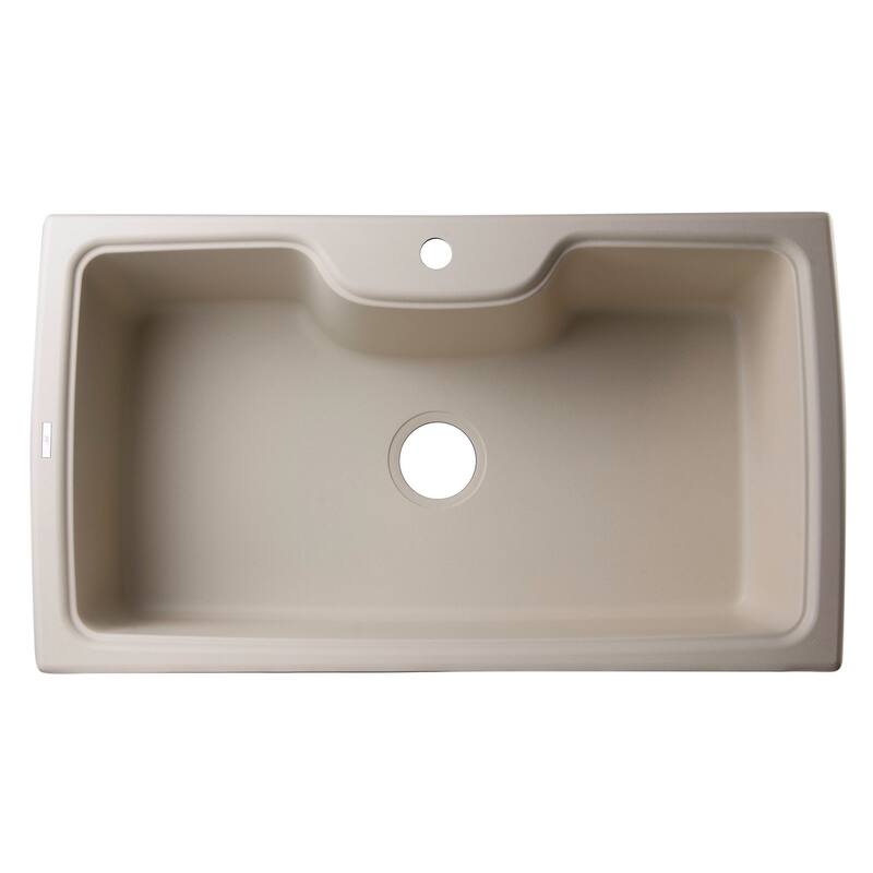 ALFI brand AB3520DI-B Biscuit 35-inch Drop-in Single Bowl Granite Composite Kitchen Sink