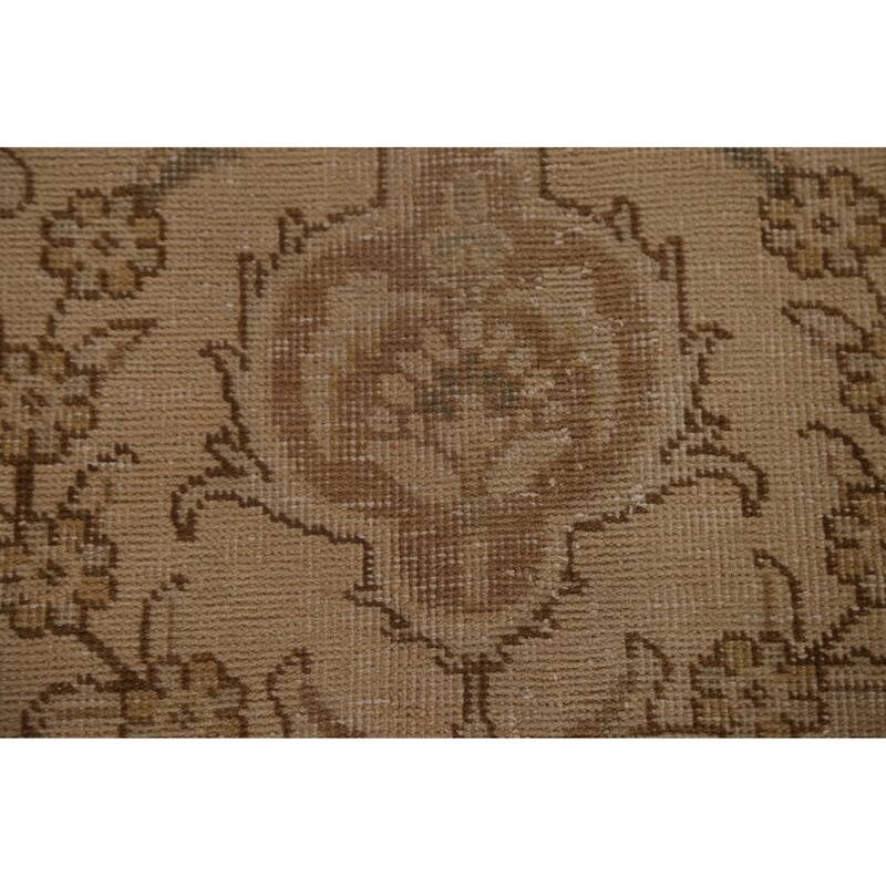 Vintage Distressed Tabriz Persian Area Rug Hand-knotted Wool Carpet - 9'10" x 12'8"