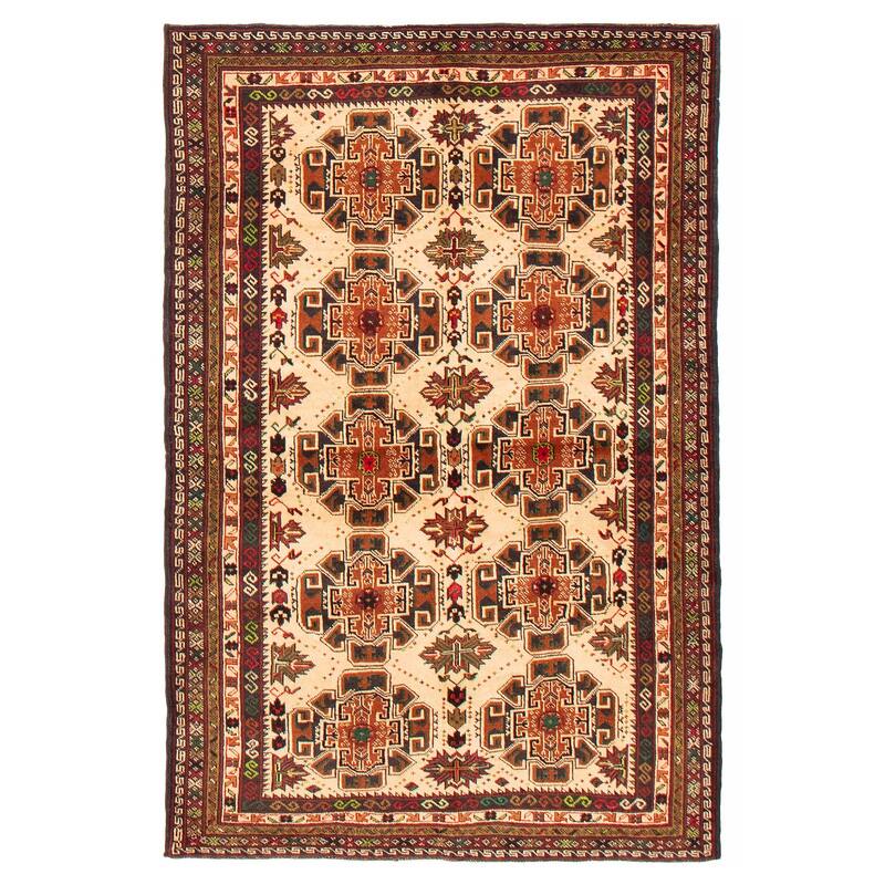 Teimani Beige Rug 3'9" x 5'11" - 3'9 x 5'11 - Beige - 3'9 x 5'11