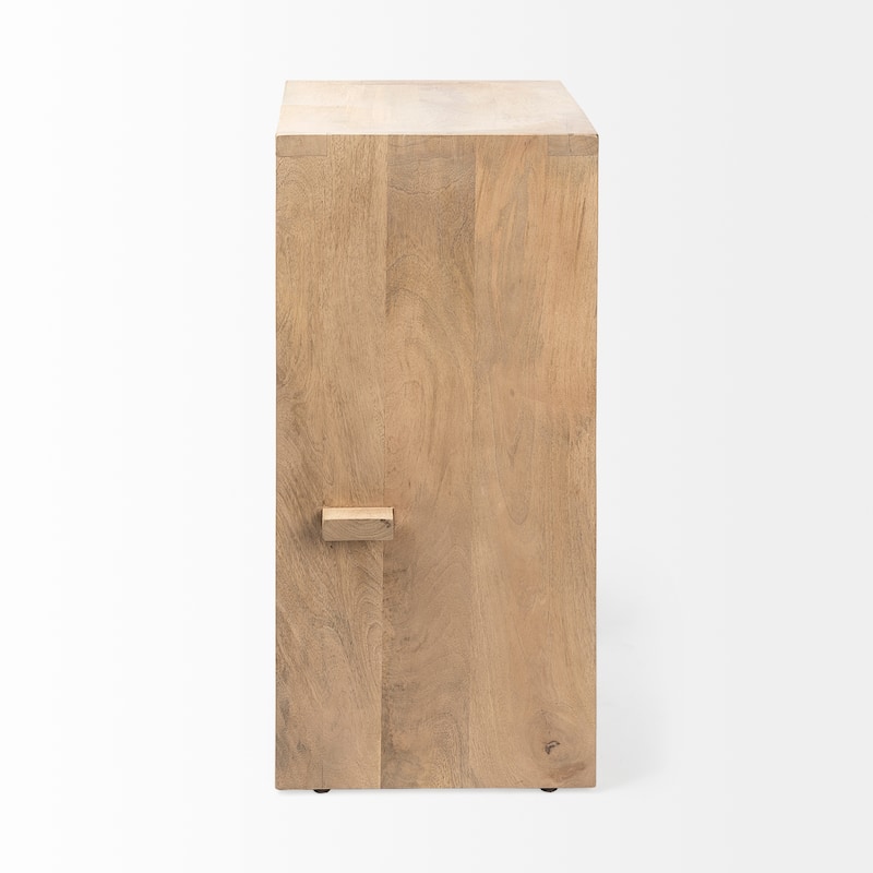 Aida Light Brown Solid Wood Bar Stool