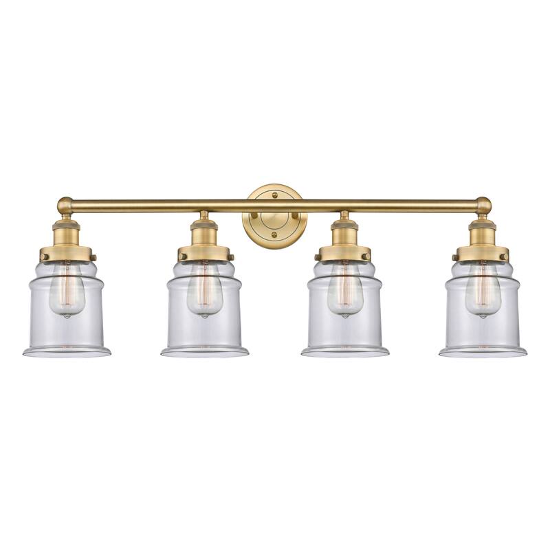 Innovations Lighting Canton - 4 Light 33" Bath Vanity Light - Clear/Brushed Brass