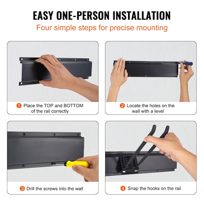 Garage Tool Organizer for Garden Tools, Shovels, Trimmers, and Hoses