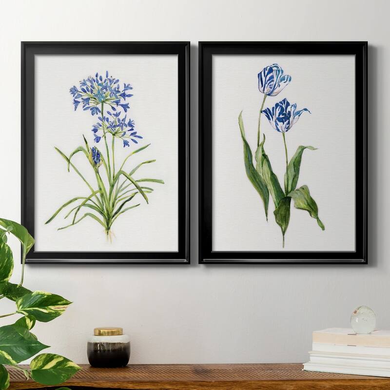 Blue Lively Botanical I Premium Framed Print - Ready to Hang - Multi-Color
