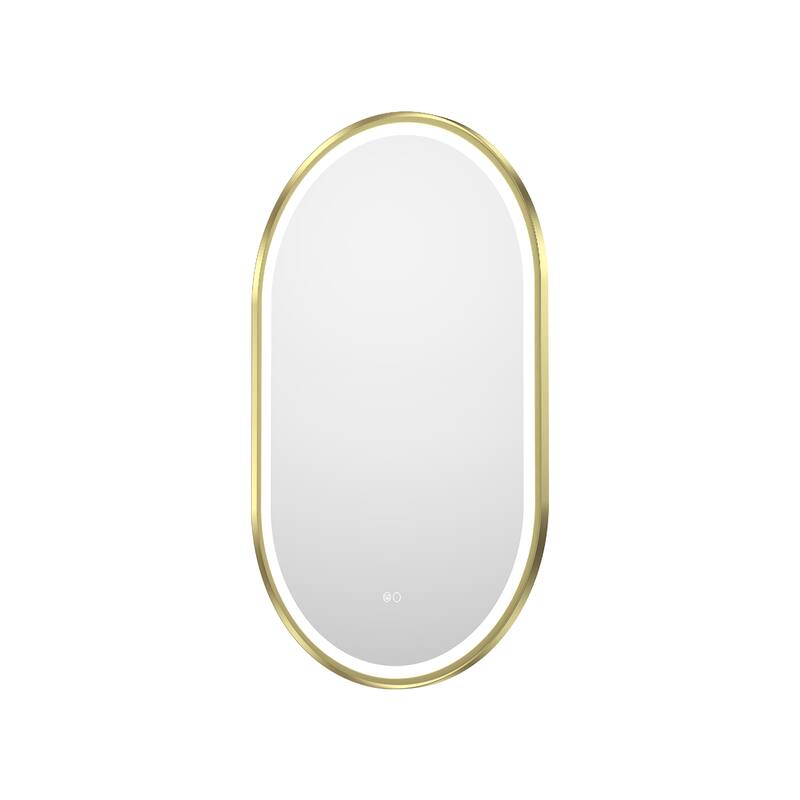 36"H Wall Mounted Bathroom Framed LED Mirror With Memory Function