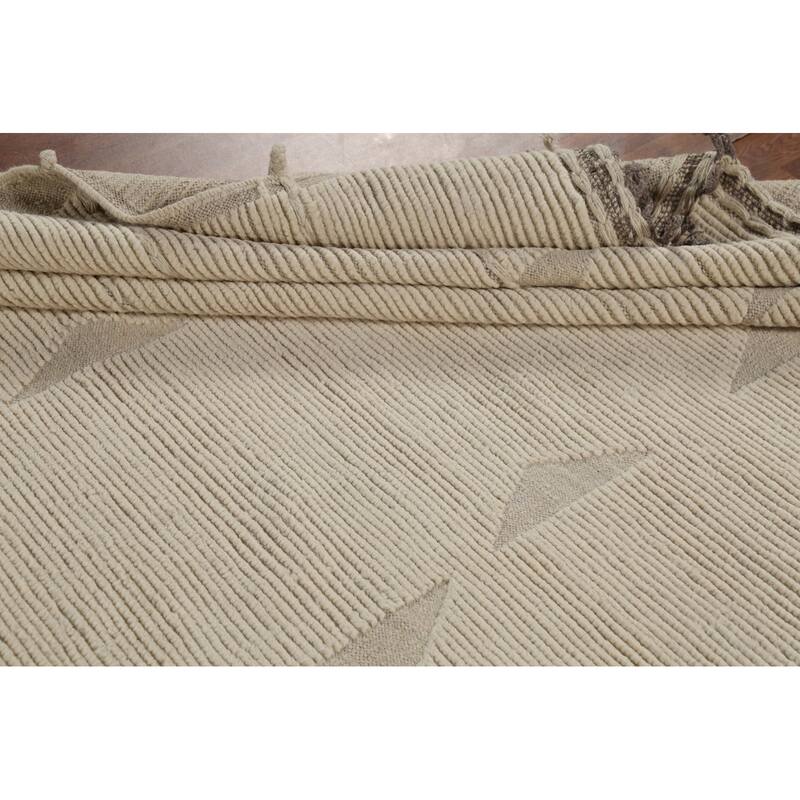Moroccan Oriental Area Rug Hand-Knotted Wool Carpet - 8'8"x 10'5"