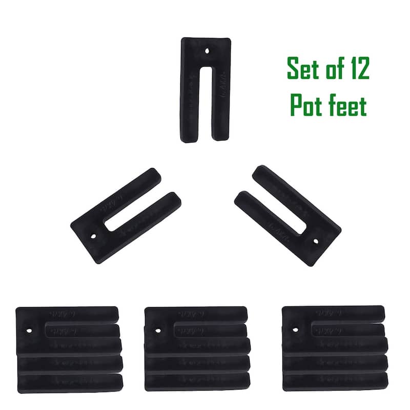 DreamPatio Ordorless Invisible Pot Feet for Outdoor Plant Pots (Pack of 12) 4-Ton Load - 2.83"