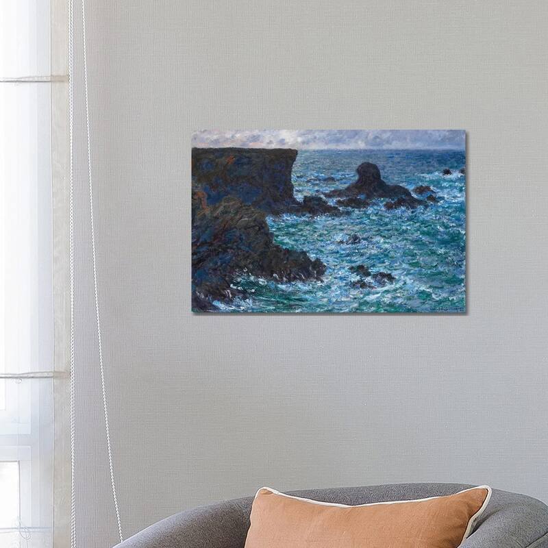 iCanvas "Rocks at Port Coton, the Lion Rock, 1886 " by Claude Monet Canvas Print - 18x26x1.5