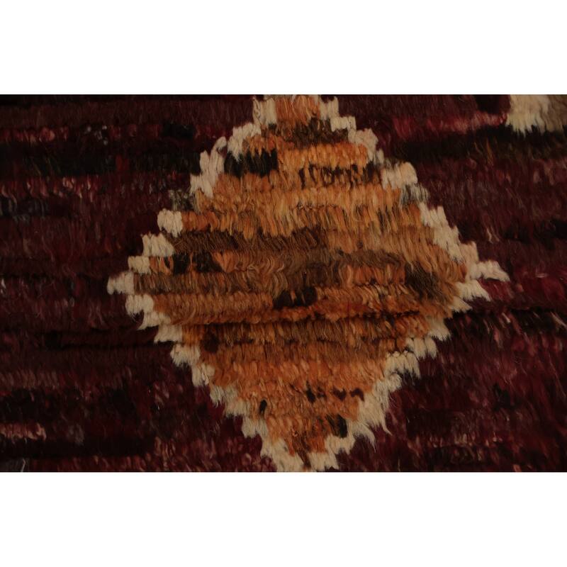 Hand Knotted Oriental 100% Wool Carpet Modern Tribal Red Moroccan Area Rug - 11' 9'' X 9' 3''