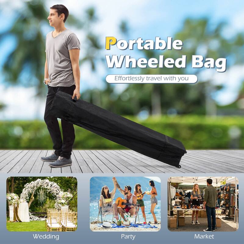 Costway 10 x 10 FT Pop up Canopy Tent with 4 Removable Sidewalls,