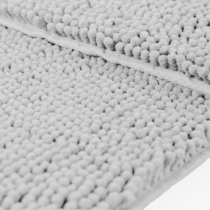 Resort Collection Plush Shag Chenille 17 x 24 in. and 21 x 34 in. 2-Piece Bath Mat Set