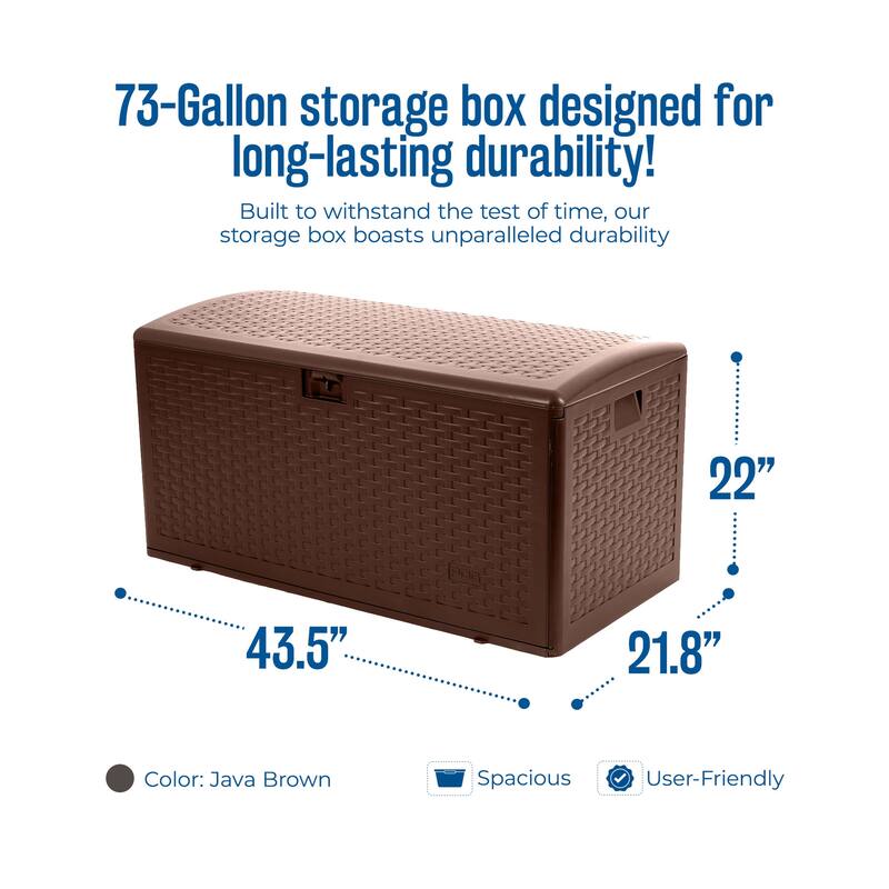Plastic Development Group 105-Gallon Resin Outdoor Storage Patio Deck Box, Gray