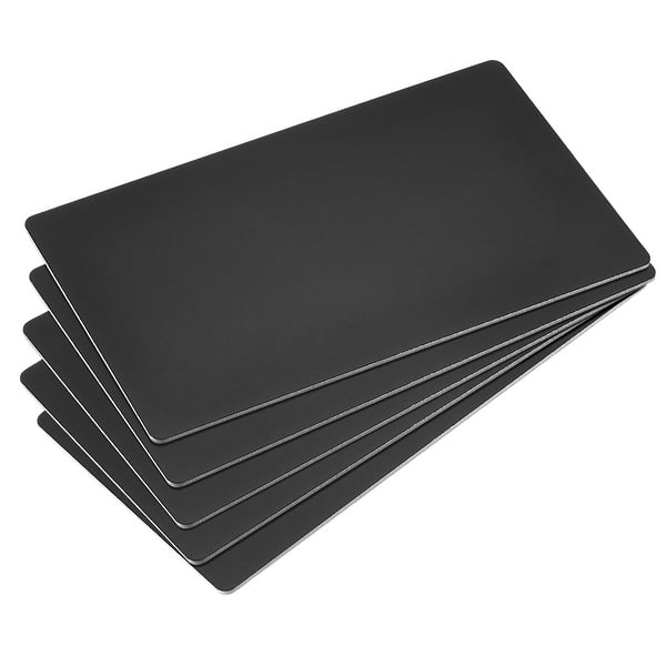 Blank Metal Card 85x50x1mm Anodized Aluminum Plate Black 15 Pcs