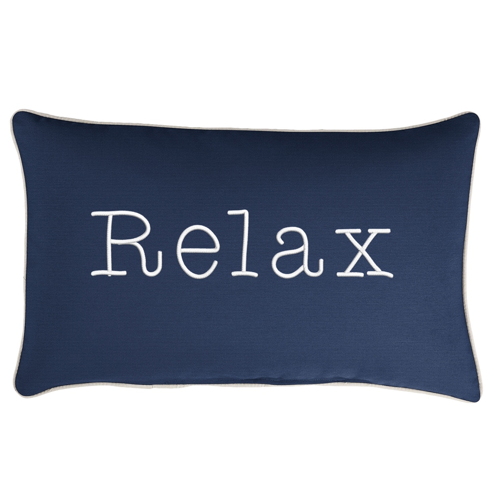 Navy blue outdoor lumbar pillow discount