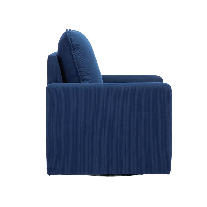 Velvet Upholstered 360 Degree Swivel Accent Sofa Chair with a pillow