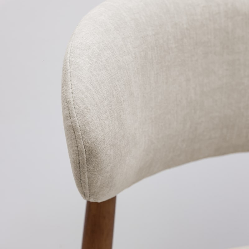 Flannelette Upholstered Dining Chair with Walnut Solid Wood Legs, Armless Chair Set of 2 for Kitchen, Restaurant, Living
