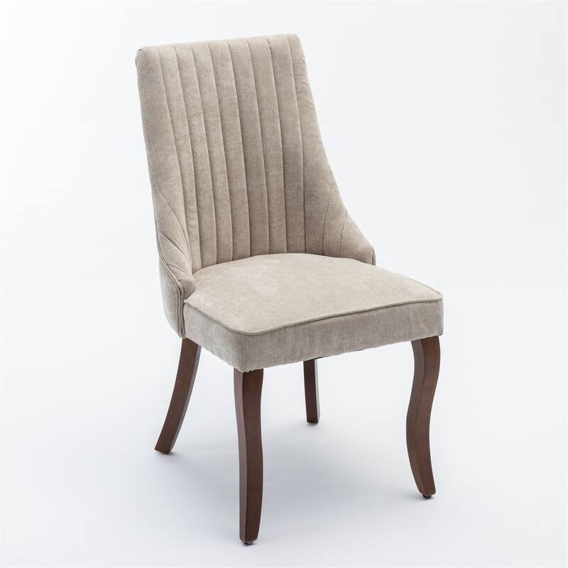 Rayon Cloth Flocking Linen Dining Chair Set of 2