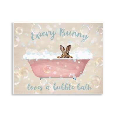 Stupell Every Bunny Loves Baths Wall Plaque Art Design By Susan Arnot