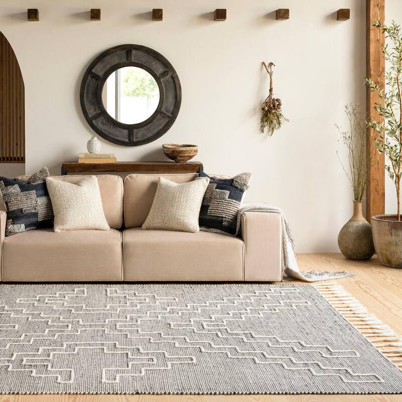 Artistic Weavers Giorra Global Geometric Area Rug - 8' 10" x 12' - Dark Gray