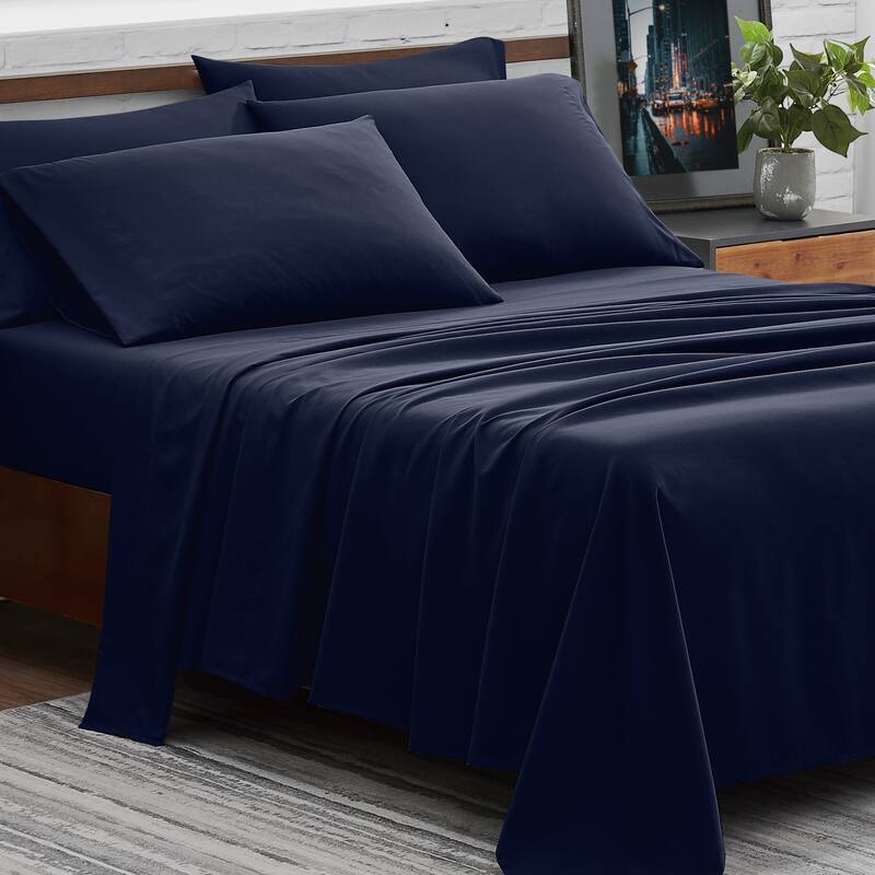 FUBU Solid Microfiber Sheet Set + Extra Pillowcases