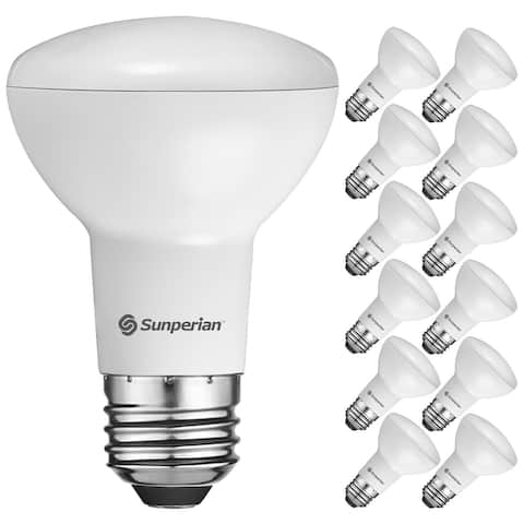Sunperian 12 Pack BR20 LED Bulb 6W 550lm Dimmable Flood Light Bulbs Enclosed Fixture Rated Damp Rated UL Listed E26 Base