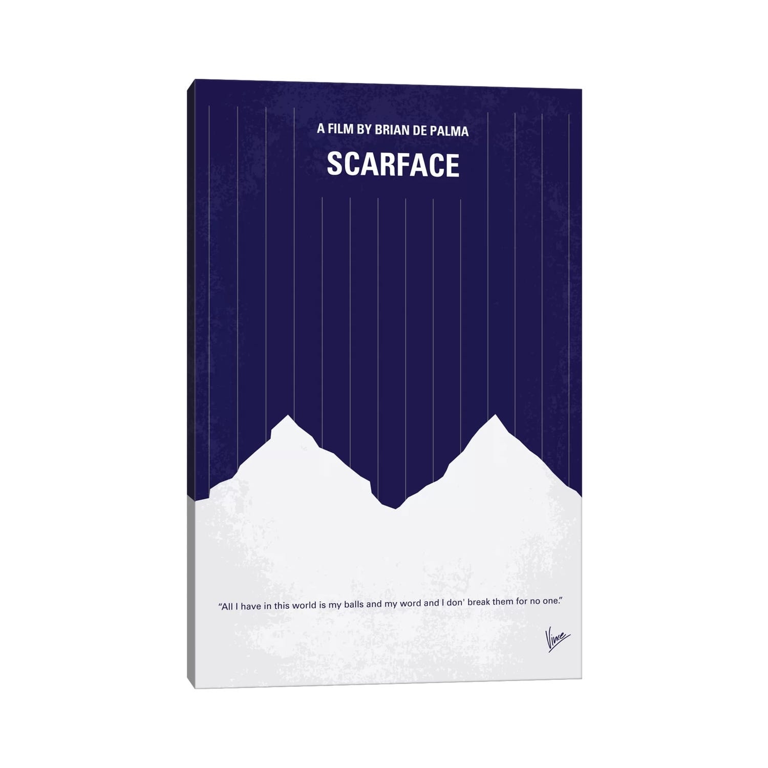 Scarface Minimal Movie Poster Art Print by Chungkong Canvas - Oversized Wall Decor-image