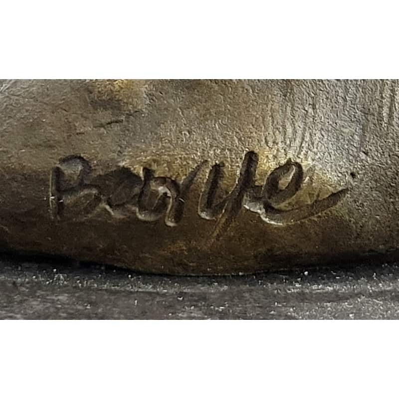 Antoine Barye Recumbent Guardian Lion – Clic Bronze Sculpture On Marble Base
