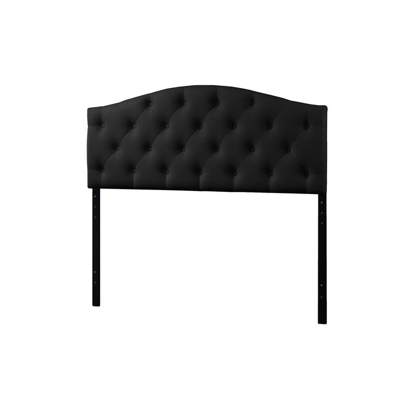 Myra Modern and Contemporary Faux Leather Upholstered Button-tufted Scalloped Headboard