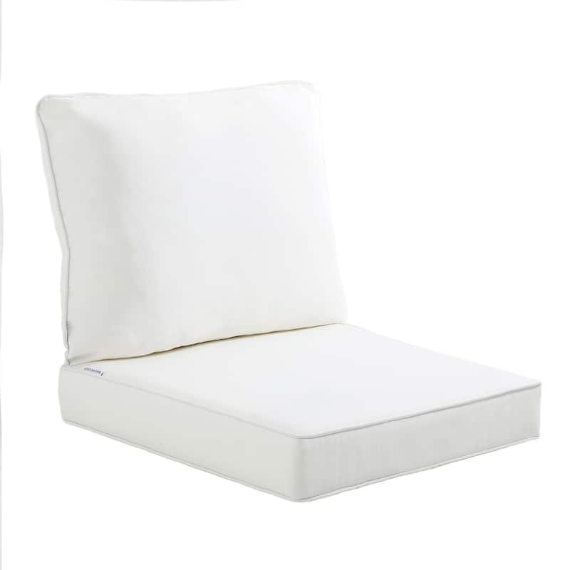 Sunbrella Fabric Outdoor Chair Seat Cushion Set - Polyester - 01-White